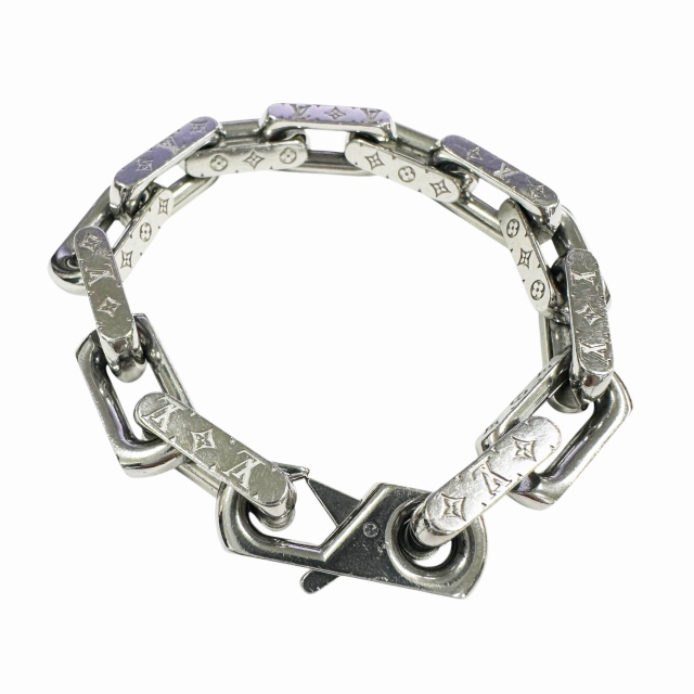 【中古】ルイヴィトン LOUIS VUITTON モノグラム チェーン ブレスレット M00309 シルバー▲_1