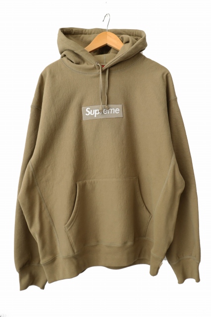 【中古】シュプリーム SUPREME 23AW ボックス ロゴ フーデッド スウェット シャツ パーカー L ベージュ ☆AA★ 260426