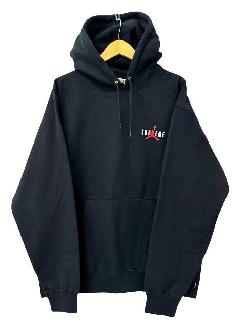 【中古】シュプリーム SUPREME ×NIKE ナイキ 24AW ジョーダン ロゴ フーデッド パーカー M 黒ブラック☆AA★260413