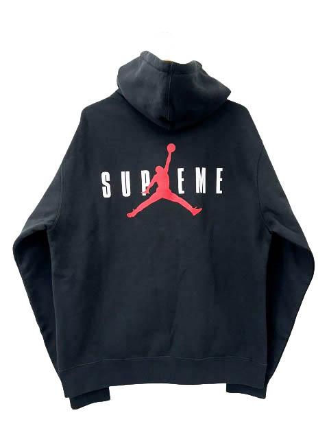 【中古】シュプリーム SUPREME ×NIKE ナイキ 24AW ジョーダン ロゴ フーデッド パーカー M 黒ブラック☆AA★260413_1