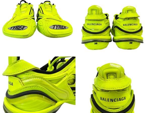 【中古】バレンシアガ BALENCIAGA TYREX タイレックス ローカット スニーカー 617517 25 イエロー☆AA★▲260408_7