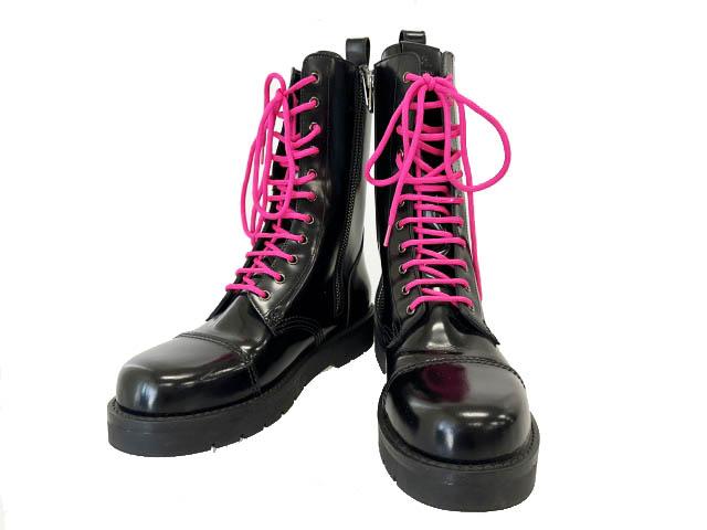 【中古】ヴァレンティノ ヴァレンチノ  VALENTINO バック スタッズ レースアップ ブーツ BUZG89 43黒▲■260315