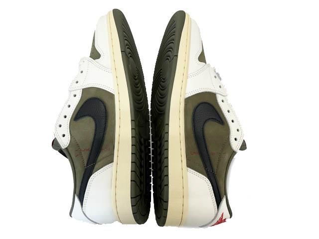 【中古】ナイキ NIKE × トラヴィス スコット エア ジョーダン1 ロー リバース オリーブ DM7866-200 28.5▲■260417_2