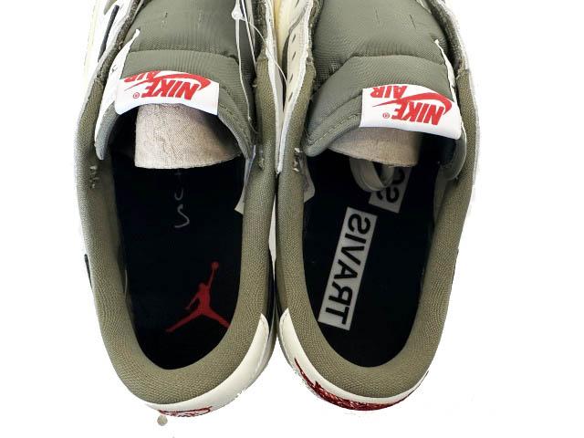 【中古】ナイキ NIKE × トラヴィス スコット エア ジョーダン1 ロー リバース オリーブ DM7866-200 28.5▲■260417_6