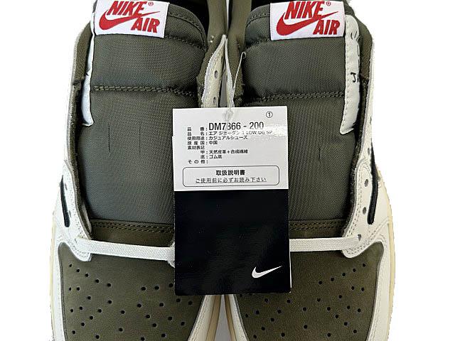 【中古】ナイキ NIKE × トラヴィス スコット エア ジョーダン1 ロー リバース オリーブ DM7866-200 28.5▲■260417_7