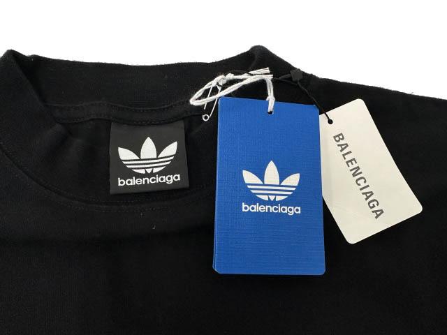 【中古】バレンシアガ BALENCIAGA ×adidas アディダス 23SS トレフォイル ロゴ刺繍 半袖Tシャツ 2黒☆AA★■260427_5