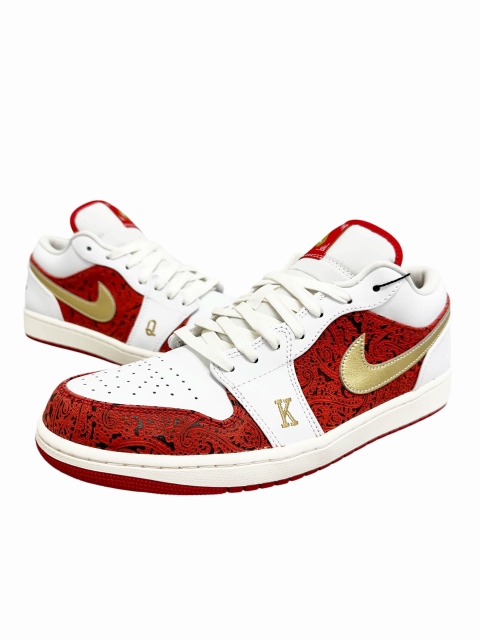 【中古】ナイキ NIKE AIR JORDAN 1 LOW SE Spades エアジョーダン 1 ロー スペード DJ5185-100 28.5 赤 白 ▲■260402
