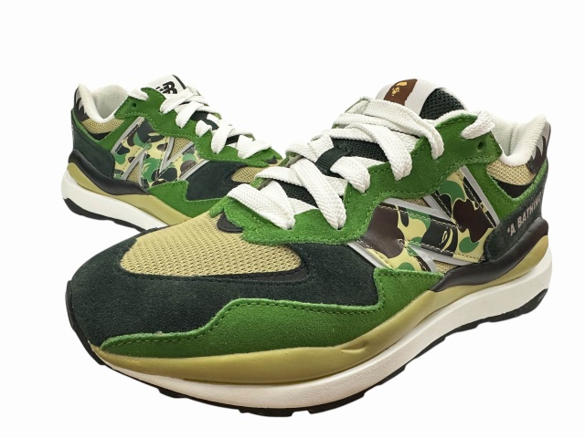 【中古】ニューバランス NEW BALANCE × A BATHING APE アベイシング エイプ カモ柄 57/40 Green M5740BAE 26 緑▲