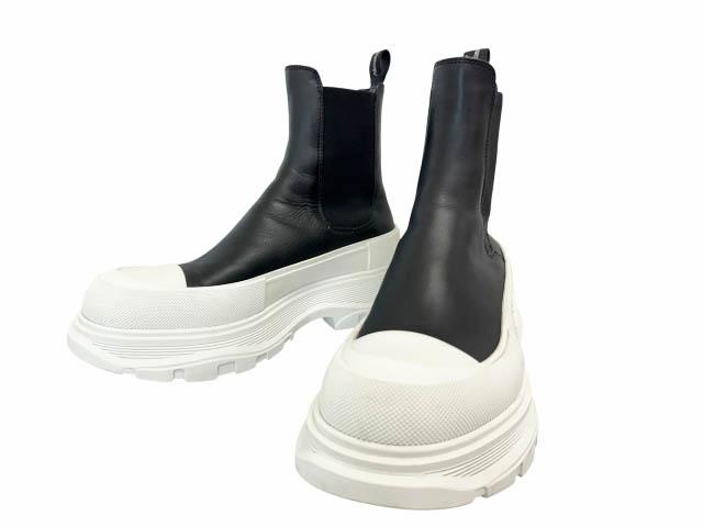 【中古】アレキサンダーマックイーン ALEXANDER MCQUEEN トレッド スリック サイドゴア ブーツ 634617 41▲■260510