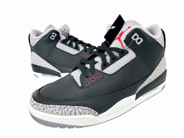 【中古】ナイキ NIKE Air Jordan 3 Retro Black Cement 2024 エアジョーダン 3 レトロ ブラック セメント 260410