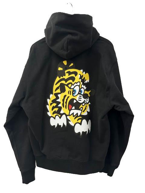 【中古】ケンゾー KENZO ×VERDY MARKET ヴェルディ マーケット タイガー刺繍 フ—ディー パーカー L黒■260423