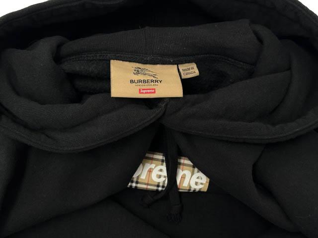 【中古】シュプリーム SUPREME × バーバリー 22SS Box Logo Hooded Sweatshirt ボックス ロゴ パーカー XXL黒 260616_7