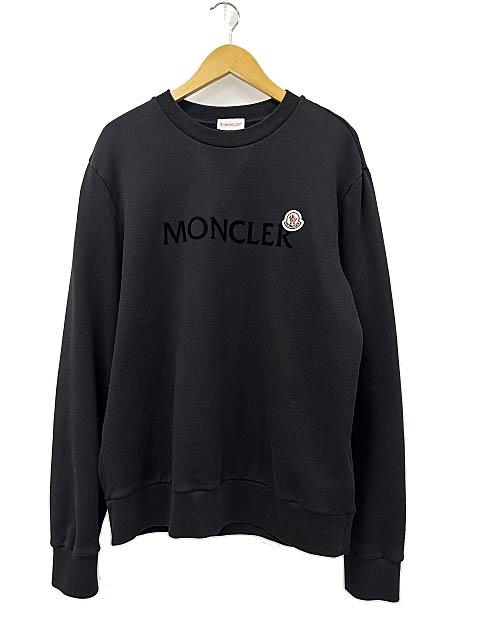 【中古】モンクレール MONCLER 22AW MAGLIA GIROCOLLO ロゴ ワッペン スウェット トレーナー H20918G00034 L黒 260422