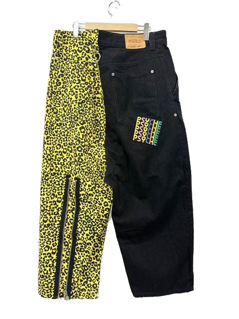 【中古】キディル KIDILL 20SS SEPARATE BONDAGE PANTS レオパード切替 セパレート ボンテージ デニム KL428●260504_1