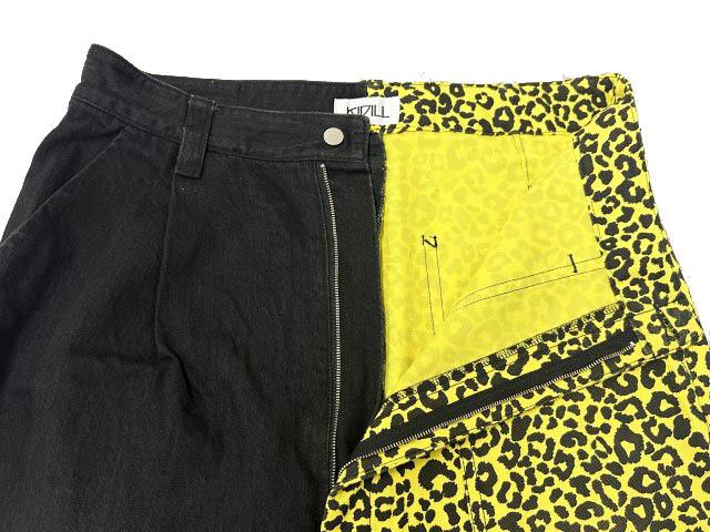 【中古】キディル KIDILL 20SS SEPARATE BONDAGE PANTS レオパード切替 セパレート ボンテージ デニム KL428●260504_3