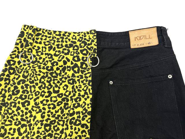 【中古】キディル KIDILL 20SS SEPARATE BONDAGE PANTS レオパード切替 セパレート ボンテージ デニム KL428●260504_4