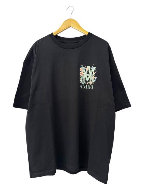 【中古】アミリ AMIRI 26SS MA FLORAL OS TEE フローラル ロゴ 半袖Tシャツ AMTOJR1122 L 黒ブラック☆AA★■260607