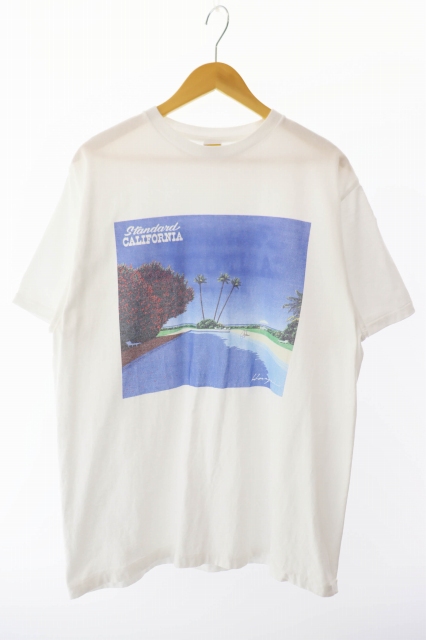 【中古】スタンダード カリフォルニア × 永井博 26SS HIROSHI NAGAI SD 23rd Year Art T ロゴ プリント Tシャツ XL