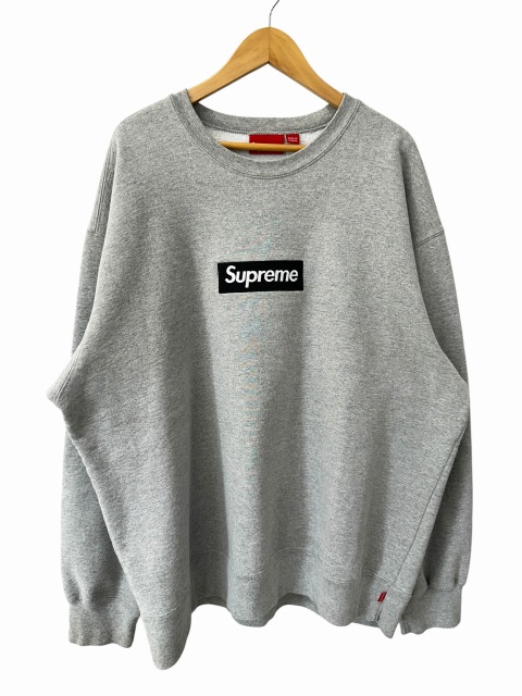 【中古】シュプリーム SUPREME 22AW ボックス ロゴ クルーネック スウェット トレーナー XXL グレー
