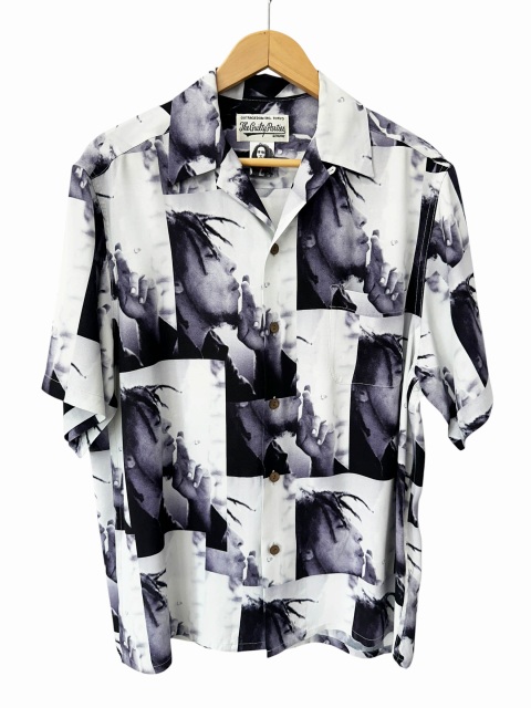 【中古】ワコマリア WACKO MARIA BOB MARLEY HAWAIIAN SHIRT S/S ボブ マーリー ハワイアン 半袖シャツ M グレー