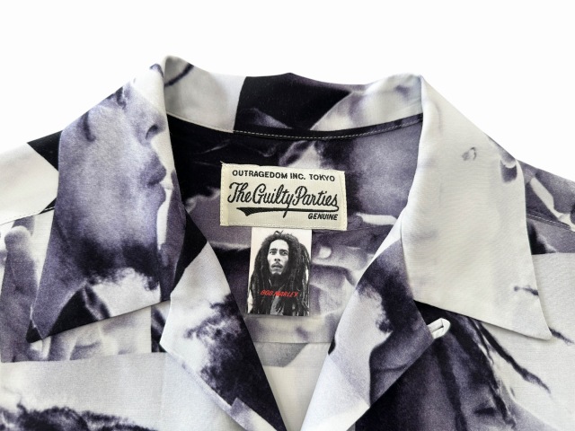 【中古】ワコマリア WACKO MARIA BOB MARLEY HAWAIIAN SHIRT S/S ボブ マーリー ハワイアン 半袖シャツ M グレー_2