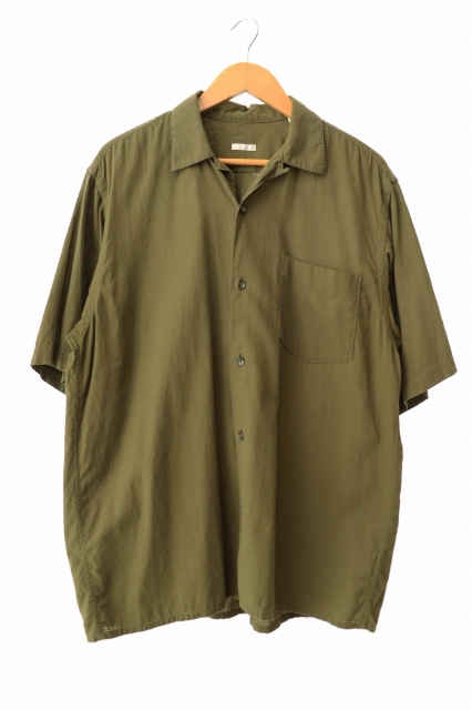 【中古】コモリ COMOLI 21SS ベタシャン オープンカラー 半袖 シャツ 2 オリーブ 260607 メンズ