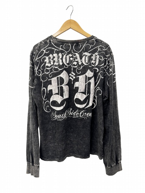 【中古】ブレス Breath 25AW SKULL WASH LS TEE BRW スカルウォッシュ 長袖 Tシャツ BR25AW-C5011 M 黒 260614 メンズ_1
