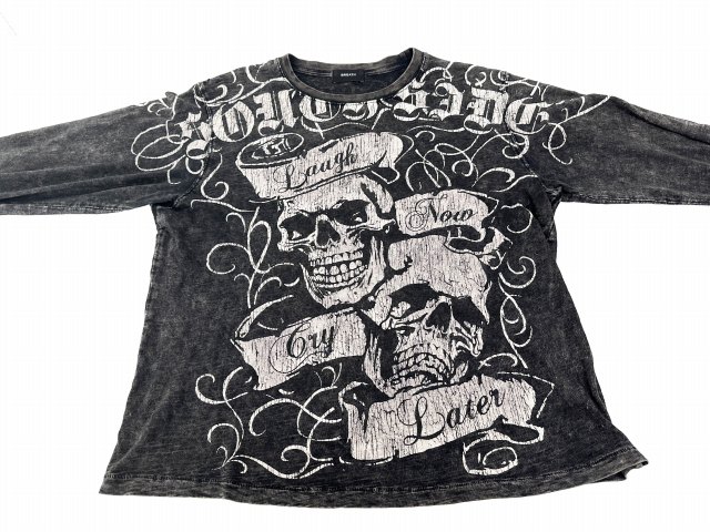 【中古】ブレス Breath 25AW SKULL WASH LS TEE BRW スカルウォッシュ 長袖 Tシャツ BR25AW-C5011 M 黒 260614 メンズ_2