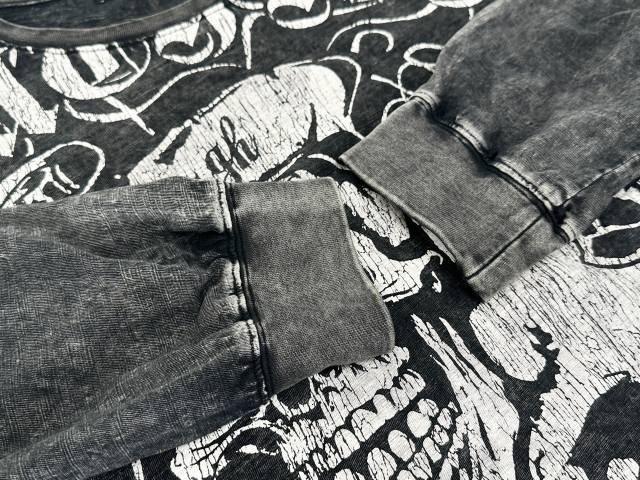 【中古】ブレス Breath 25AW SKULL WASH LS TEE BRW スカルウォッシュ 長袖 Tシャツ BR25AW-C5011 M 黒 260614 メンズ_4