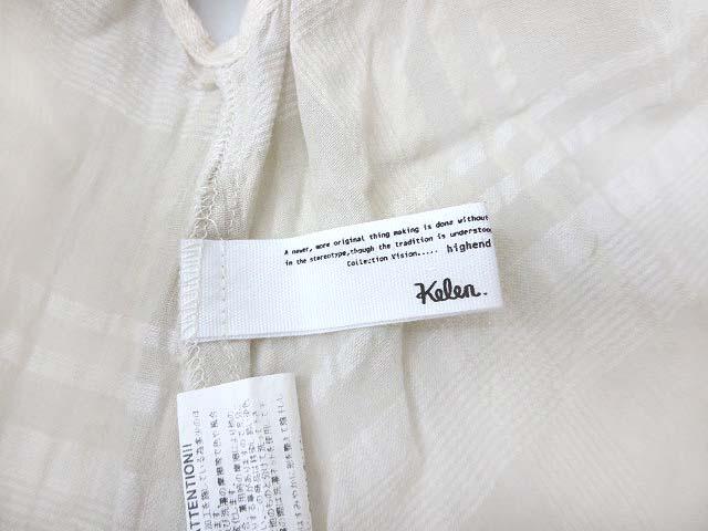 中古 Kelen ケレン チェック柄 ヘム ノースリーブ ティアード フリル リネン混 ワンピース S ベージュ レディースの通販はau Wowma ブランド古着のベクトル