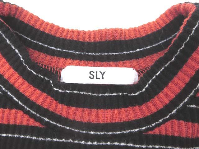 中古 美品 Sly スライ ボーダー 七分袖 リブ編み ニット ミニ ワンピース 1 ブラック オレンジ レディースの通販はau Pay マーケット ブランド古着のベクトル