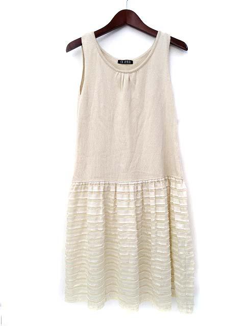 中古 Cr Lyrix ニット ワンピース 2 M ベージュ ノースリーブ ミニ 無地 ボーダー 異素材切替 レディースの通販はau Pay マーケット ブランド古着のベクトル