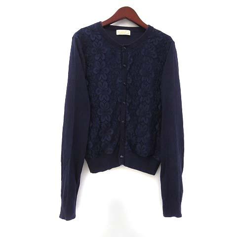 中古 ダブルクローゼット W Closet ニット カーディガン F 紺 ネイビー 長袖 花柄 レース レディースの通販はau Pay マーケット ブランド古着のベクトル