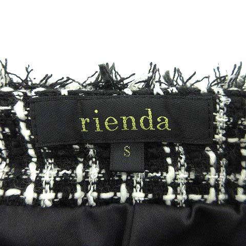 中古 リエンダ Rienda ノーカラー ジャケット S 黒 ブラック チェック ツイード フリンジ ビジュー 1108a0 1480 レディースの通販はau Pay マーケット ブランド古着のベクトル
