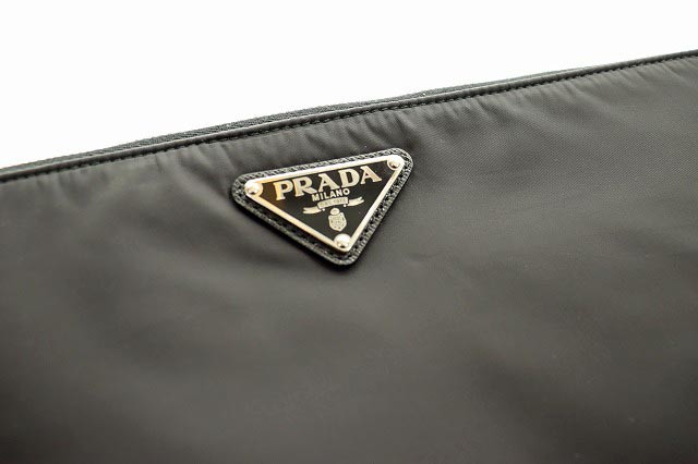 中古】プラダ PRADA ナイロンクラッチバッグ サフィアーノレザー