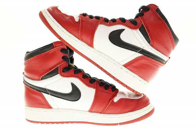 NIKE ナイキ 94年復刻 AIR JORDAN 1 BG CHICAGO エアジョーダン1ハイ シカゴ ハイカットスニーカー ホワイト/レッド/ブラック US5Y/23.5cm 153126-101 レディース