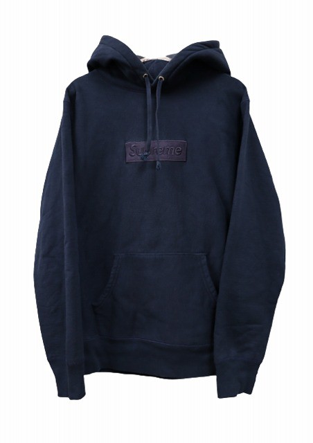 シュプリーム SUPREME 14AW Tonal Box Logo Pullover Navy トナル