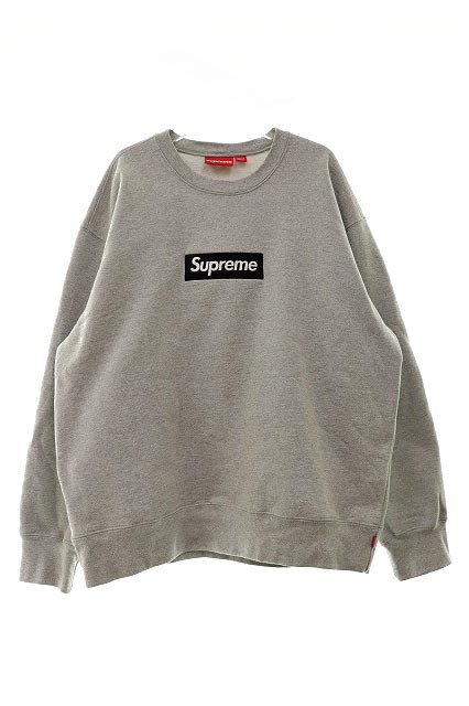 L Supreme Box Logo Crewneck Heather Grey