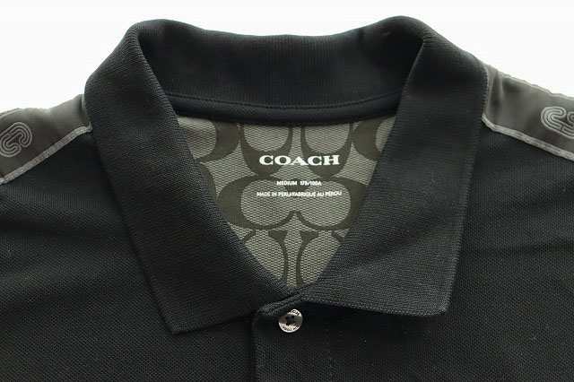 中古】コーチ COACH シグネチャー テープ ポロシャツ ロゴ 半袖