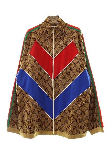 【中古】グッチ GUCCI 18AW GG Printed Technical Jersey Jacket トラックジャケットXL【ブランド古着ベクトル】230808の通販は 53,460円
