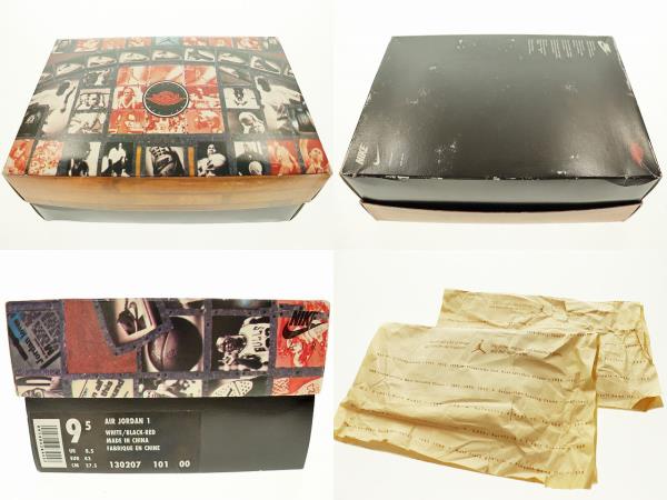 【中古】ナイキ NIKE 美品 AIR JORDAN 1 CHICAGO 1994 27.5cm 箱付 130207-101 シカゴ 94年復刻 90s ☆AA★▲■230905