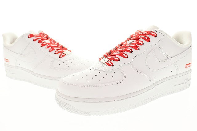 中古】未使用品 ナイキ NIKE AIR FORCE 1 LOW SP SUPREME WHITE