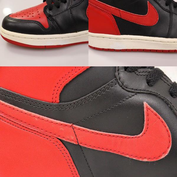 【中古】ナイキ NIKE AIR JORDAN 1 RETRO BRED 2001 28.5cm 136066-061 ジョーダン ブレッド 2001年復刻 ▲■231201