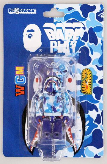 【中古】アベイシングエイプ A BATHING APE BE@RBRICK 100% BAPE(R) CAMO SHARK BLUE ベアブリック ベイプ ▲240730の通販は 13,200円