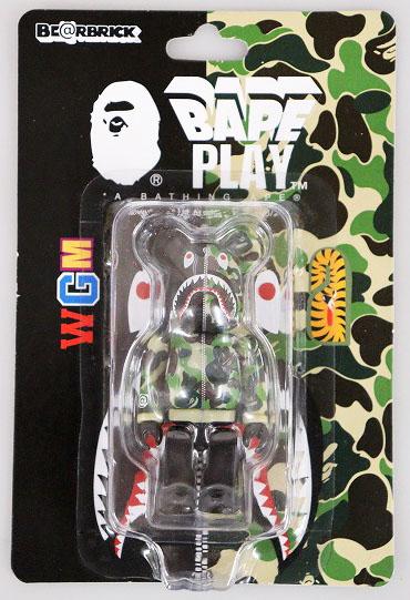 【中古】アベイシングエイプ A BATHING APE BE@RBRICK 100% BAPE(R) CAMO SHARK GREEN ▲240726の通販は 12,100円