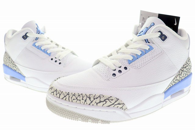 【中古】ナイキ NIKE AIR JORDAN 3 RETRO UNC 2020 28.5cm VALOR BLUE CT8532-104 エア ジョーダン III 240610