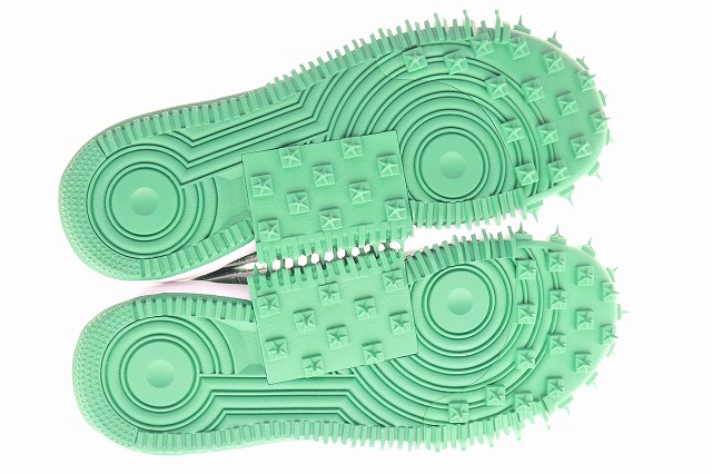 【中古】ナイキ NIKE × OFF-WHITE AIR FORCE 1 MID SP LTHR AF1 DR0500-300 オフホワイト  27.5cm 緑 白 240614