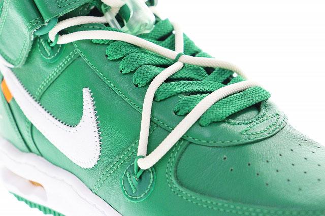 【中古】ナイキ NIKE × OFF-WHITE AIR FORCE 1 MID SP LTHR AF1 DR0500-300 オフホワイト  27.5cm 緑 白 240614