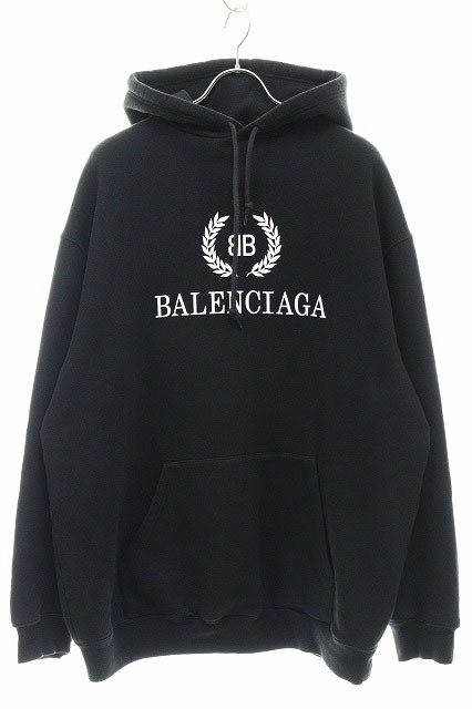 【中古】バレンシアガ BALENCIAGA 19SS BBロゴ プリント プルオーバー パーカー Sサイズ 556143 TDV52 240702 ☆AA★