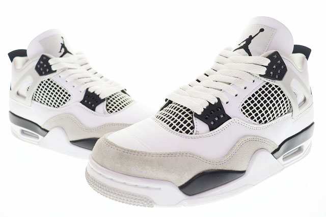 【中古】ナイキ NIKE AIR JORDAN 4 RETRO WHITE BLACK 2022 26cm MILITARY DH6927-111 エア ジョーダン ▲■240704